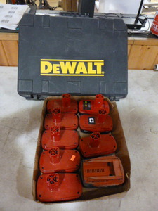 8 Batteries and DeWalt Case