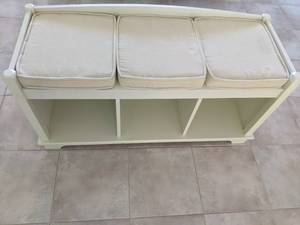 lot 1 image: Stool with padded seats and three s...