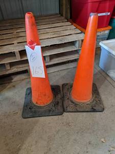 lot 165 image: 2 27 tall orange traffic cones. Mi...