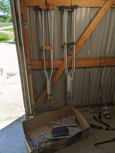 lot 189 image: 2 sets of crutches and 2 sets of wh...