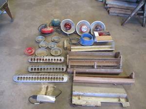 lot 20 image: Lot of Chicken Feeding, watering, heating Items.