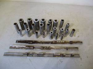 lot 40 image: Lot of Craftsman Deep Well Sockets, Socket Strips and Ratchets