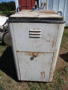 lot 72 image: Vintage Laundry Tub Sink Cabinet with faucet. Wessels Company.