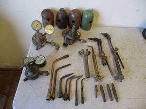 lot 97 image: Welding Supplies. Acetylene Torches and Gauges.