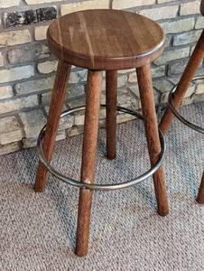 lot 16 image: Pair of Wood Barstools