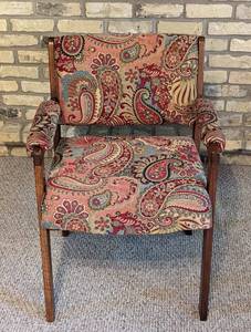 lot 18 image: Vintage Paisley Print Armchair