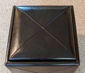 lot 25 image: Black Faux Leather Storage Cube