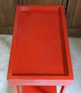 lot 38 image: Red Wood Side Table