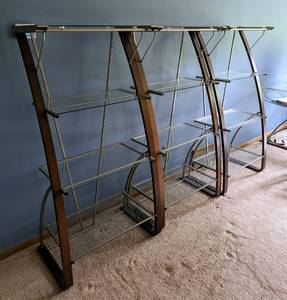 lot 40A image: Three Glass Shelving Units in a Contemporary StyleDesign
