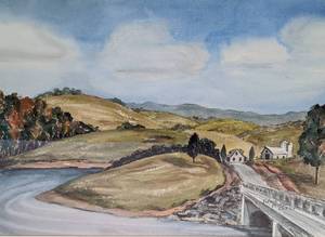 lot 87 image: Framed Scenic Watercolor Painting by Edna Butler