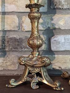 lot 82A image: Ornate Brass Candleholders