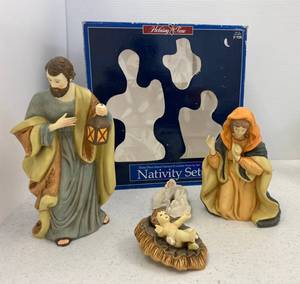 Holiday Time Hand Painted Porcelain Nativity Set