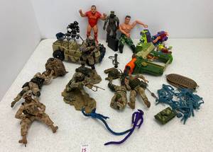 Group Of Misc. Military Action Figures And Misc. Toys.