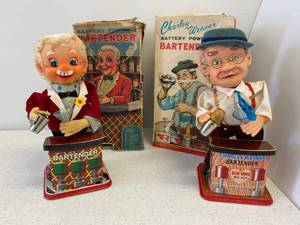 Two Vintage Battery Operated Bartenders One Charlie Weaver