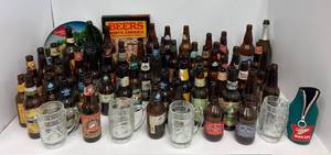 Group Of Misc. Beer Bottles and Vintage Dads Root beer Mugs
