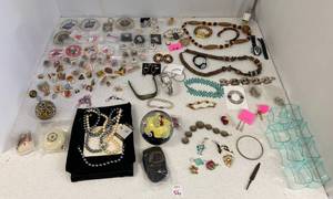 Group Of Misc. Jewelry Items And Decorative Pins