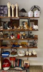 Six Shelves Full Of Vintage Household items