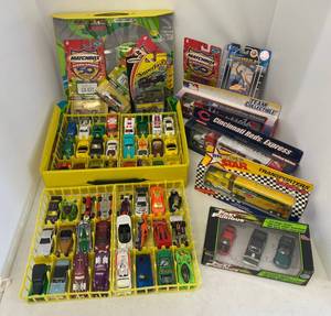 Group Of Misc. Die Cast Collector Cars And Trucks including Matchbox, Matchbox Collectors Case And More. Some NIB