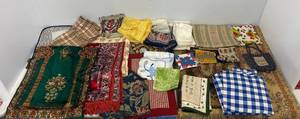 Large Group Of Misc. Vintage Fabrics And Rugs
