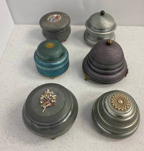 Group Of Antique Vanity Musical Powder Boxes