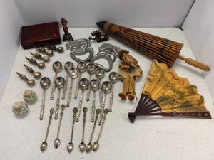 Large Group Of Misc. Oriental Items And Ornate Spoons