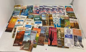 Large Group Of Vintage Travel Maps With Advertising