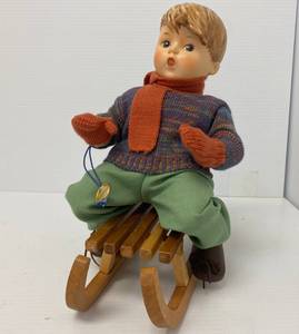 M. J. Hummel Large Figure (BOY ON SLED)