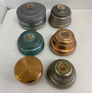 Group Of Antique Vanity Musical Powder Boxes