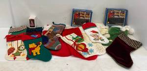 Group Of Vintage Misc. Christmas Stockings And More