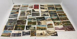 Large Group Of Vintage Postcards Some With Stamps