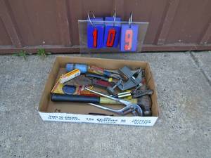 Flat of hand tools. As shown.