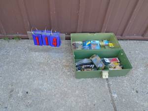 Plano tackle box with pop riveter & rivets. As shown.