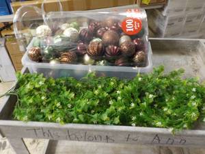 Tote with Xmas Balls and Greenery...