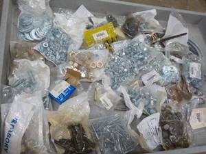 Milk Crate of Nuts, Bolts, Washers ...