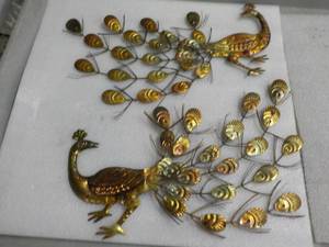 2 Metal Peacock Wall Dcor...