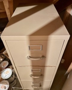 lot 56 image: Four Drawer Metal File Cabinet