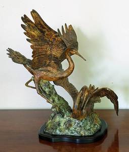 lot 14 image: Bronze Herons Sculpture
