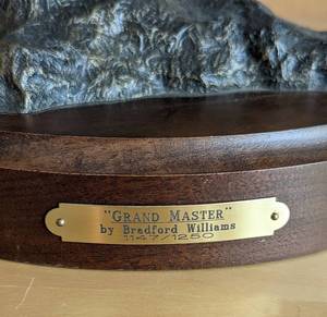 lot 40 image: Bradford Williams for Big Sky Carvers Bronze Dog and Duck Sculpture