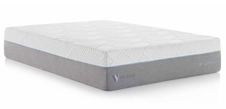 lot 624 image: Wellsville 14 Inch Gel Hybrid Mattress in King - New in Box