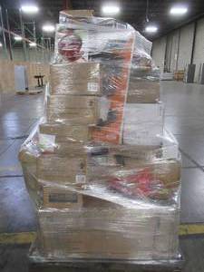 lot 17 image: LARGE WHOLESALESALVAGE PALLET Of FURNITURE, DOOR AND CABINET HARDWARE, AND MORE