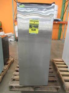 lot 31 image: Frigidaire 6.5 cu. ft. Upright Freezer in VCM Stainless Steel Look, EFRF694 - Scratch and Dent - In good working condition.