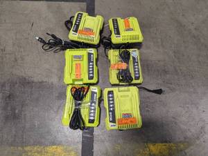 lot 859 image: Box of 6 Ryobi 40v Battery Chargers