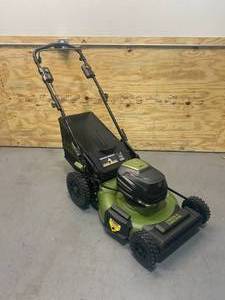 lot 25 image: GREEN MACHINE 62V Brushless 22 in. Electric Cordless Battery Self- Propelled Lawn Mower (Tool Only)