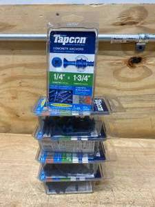 lot 34 image: BUILDEX Lot of 5 Packs of- Tapcon Concrete Anchors- 14 x 1-34 (25 per pack)