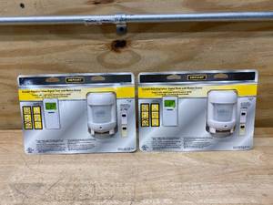 lot 20 image: DEFIANT Lot of 2- 8 Amp 7-Day Indoor In-Wall SunSmart Digital Timer Switch with Motion Sensor, White