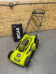 lot 47 image: RYOBI 40V Brushless 20 in. Cordless Battery Walk Behind Push Lawn Mower with 6.0 Ah Battery and Charger