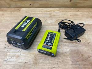 lot 9 image: RYOBI 40v Battery with Charger