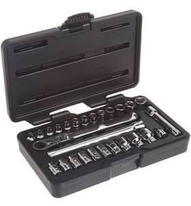 lot 97 image: GEARWRENCH 27 Pc. 14 Drive 6 Pt. Pass-Thru Mechanics Tool Set, Standard SAEMetric - 891427