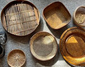 lot 18 image: Assorted Old Asian Woven Baskets