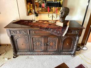 lot 46 image: Ornate Antique Sideboard&nbsp